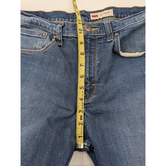 Wrangler Super Distressed Blue Slim Straight Dark Wash Western Work Jeans 32X28 - Picture 7 of 11